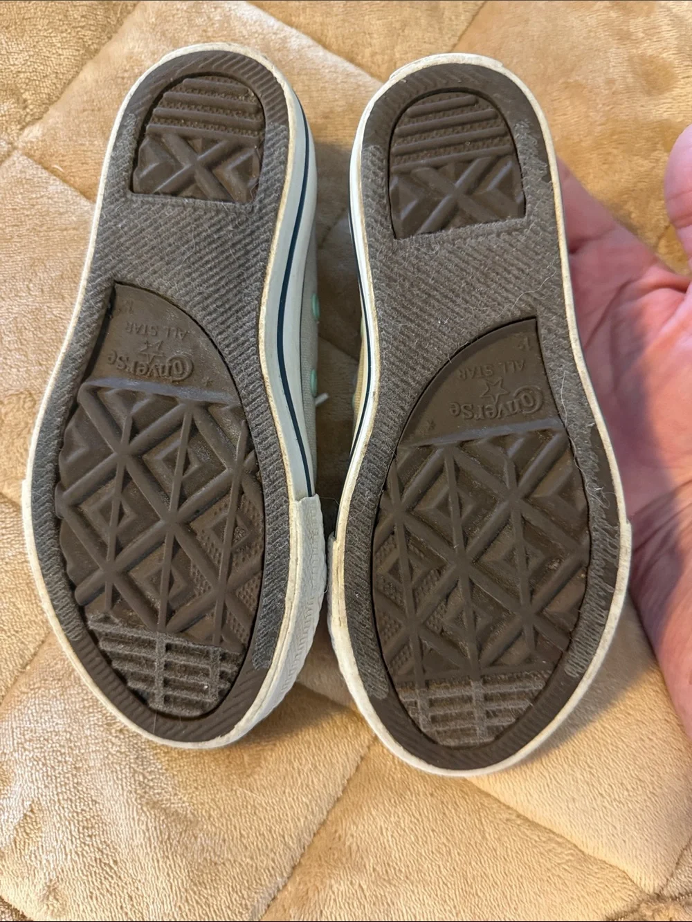 Converse Kids Low-Top Canvas Sneakers in Light Gray with Mint Accents